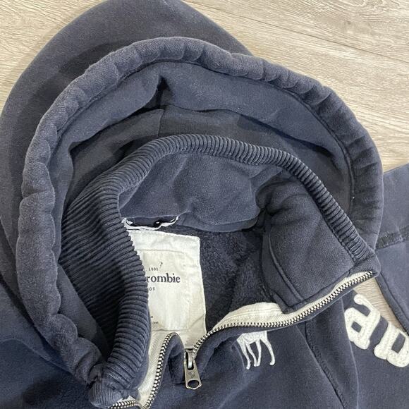 Abercrombie Fitch Hoodie Kids L Spell Out Sleeve Y2K Moose Logo Heavyweight Boys - Picture 5 of 9